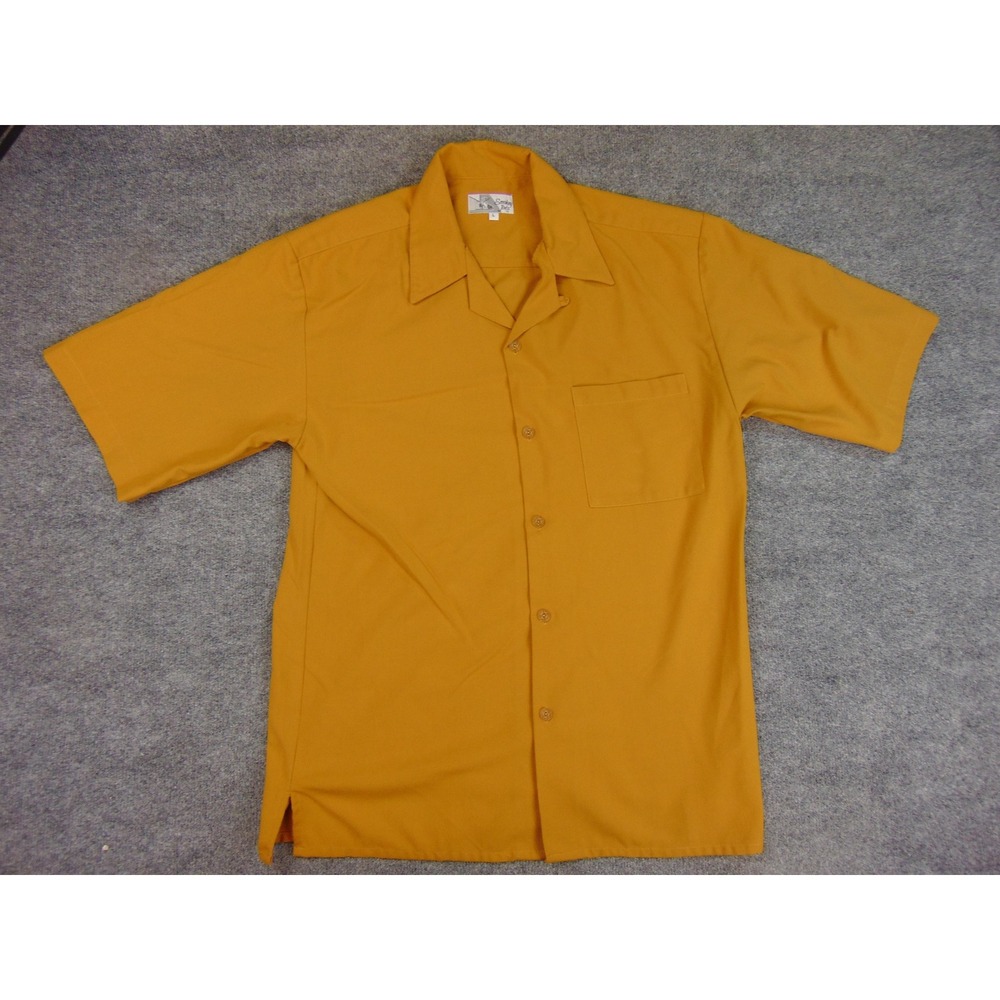 Smokey Joe's Shirt‎ Mens Large Orange Button Up Camp Collar Vintage 90s Boxy - Picture 2 of 8